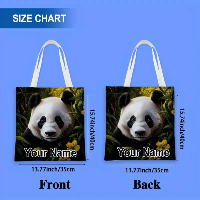 Customizable Panda Jungle Print Women’s Shoulder Bag – Fun, Durable & Eco-Friendly