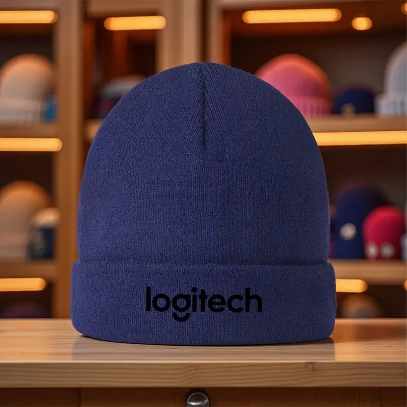Logitech Branded Stretchy Knit Beanie Hat – Warm, Stylish & Officially Branded