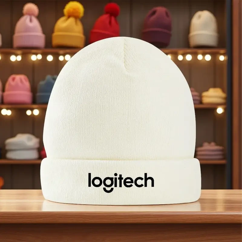 Logitech Branded Stretchy Knit Beanie Hat – Warm, Stylish & Officially Branded