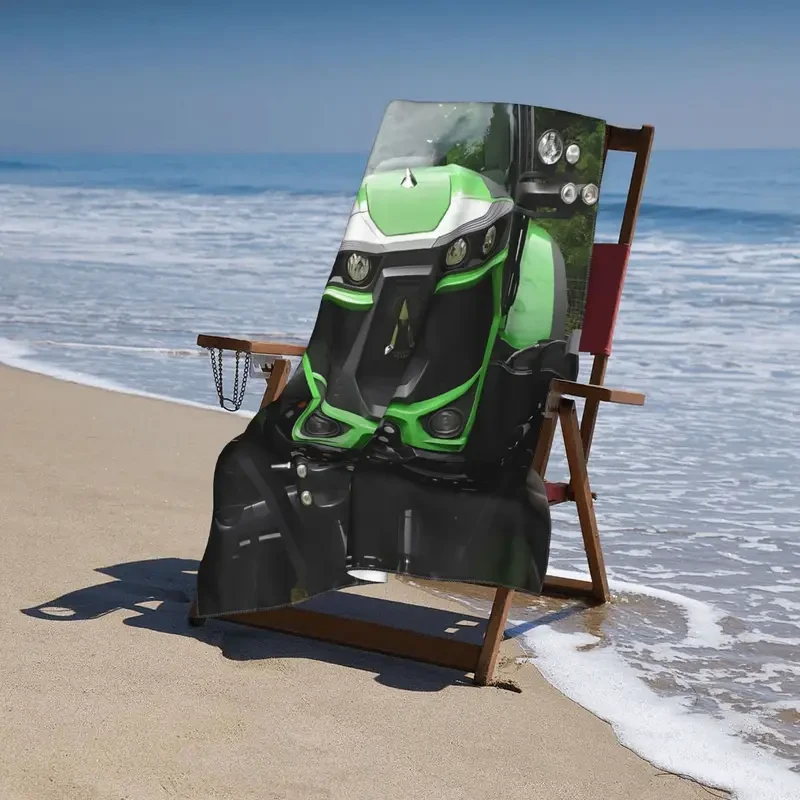 DEUTZ-FAHR Logo Tractor Design Microfiber Beach Towel – Quick-Dry, Durable & Officially Licensed