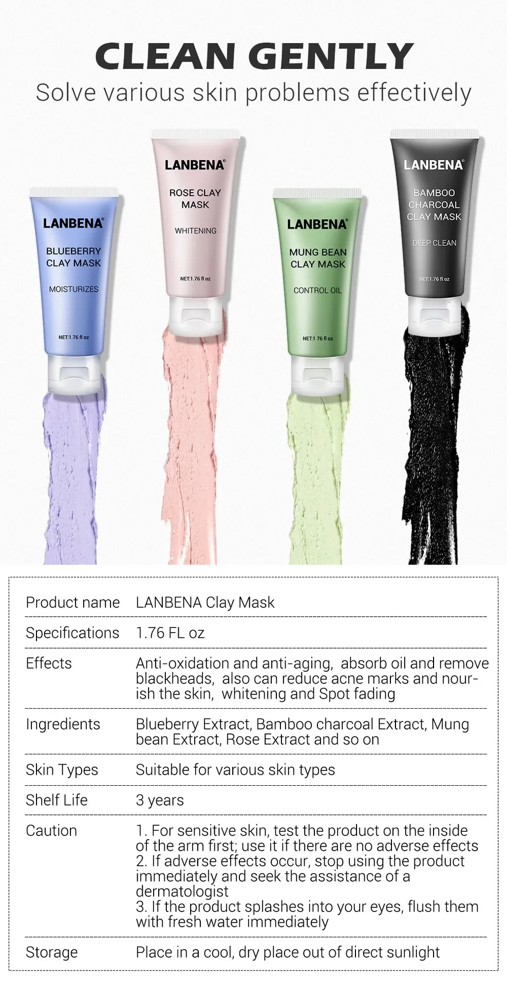 LANBENA Bamboo Charcoal Clay Mask