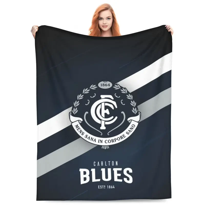 AFL Carlton-Inspired Cozy Flannel Throw Blanket – Soft, Warm & Lightweight