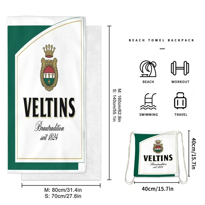 Veltins Pilsener 2-in-1 Foldable Beach Towel & Storage Bag – Functional, Stylish & Travel-Ready
