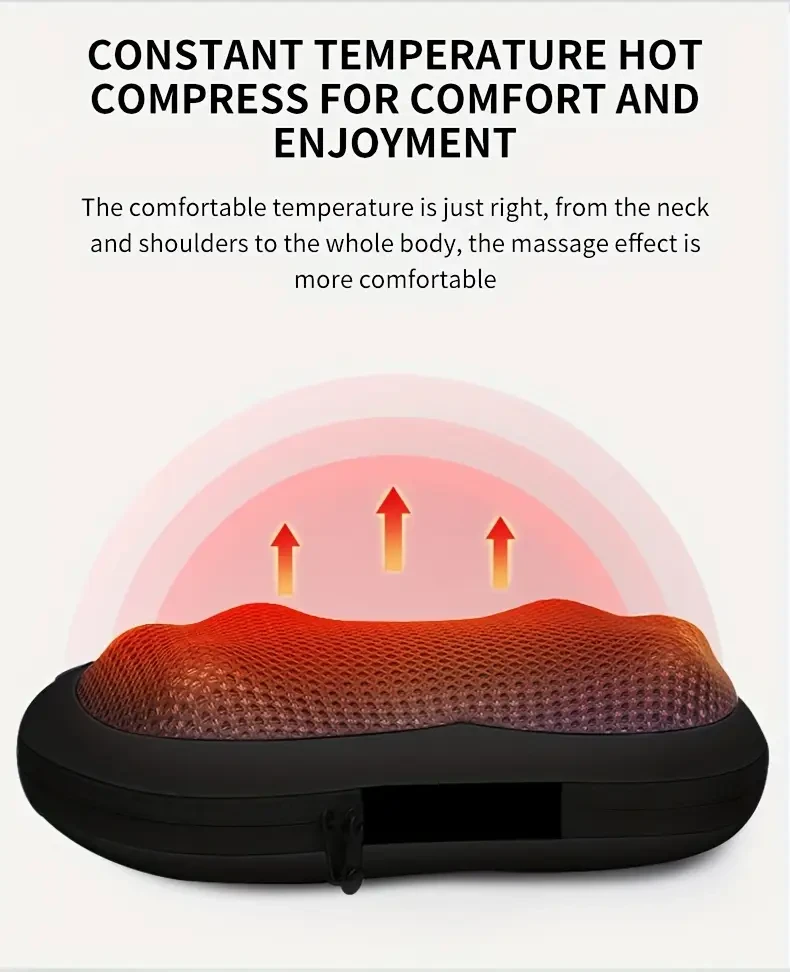 MASSTECK Shiatsu Neck Massager Pillow with Heat – Relaxing, Powerful & Therapeutic