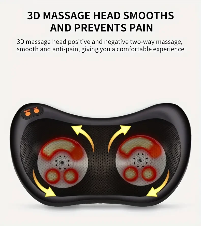 MASSTECK Shiatsu Neck Massager Pillow with Heat – Relaxing, Powerful & Therapeutic