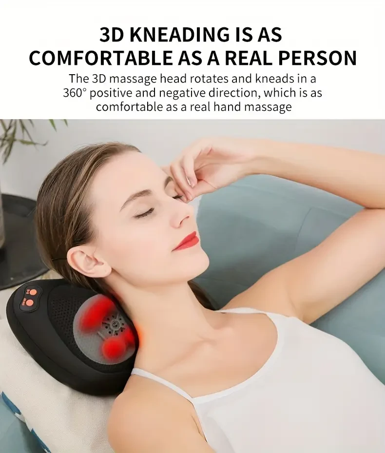 MASSTECK Shiatsu Neck Massager Pillow with Heat – Relaxing, Powerful & Therapeutic
