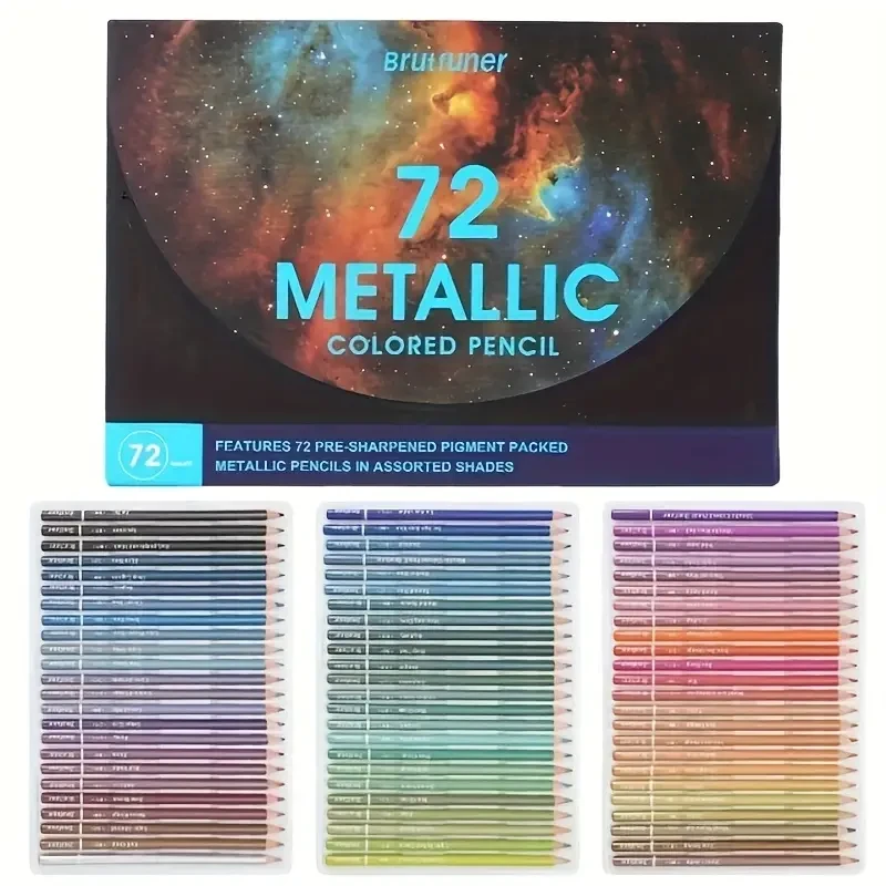 Brutfuner 72-Color Metallic Pencil Set – Vibrant, Smooth & Artistic