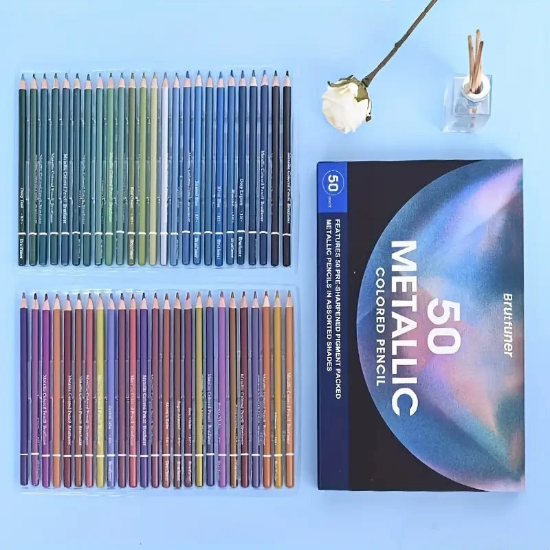 Brutfuner 72-Color Metallic Pencil Set – Vibrant, Smooth & Artistic