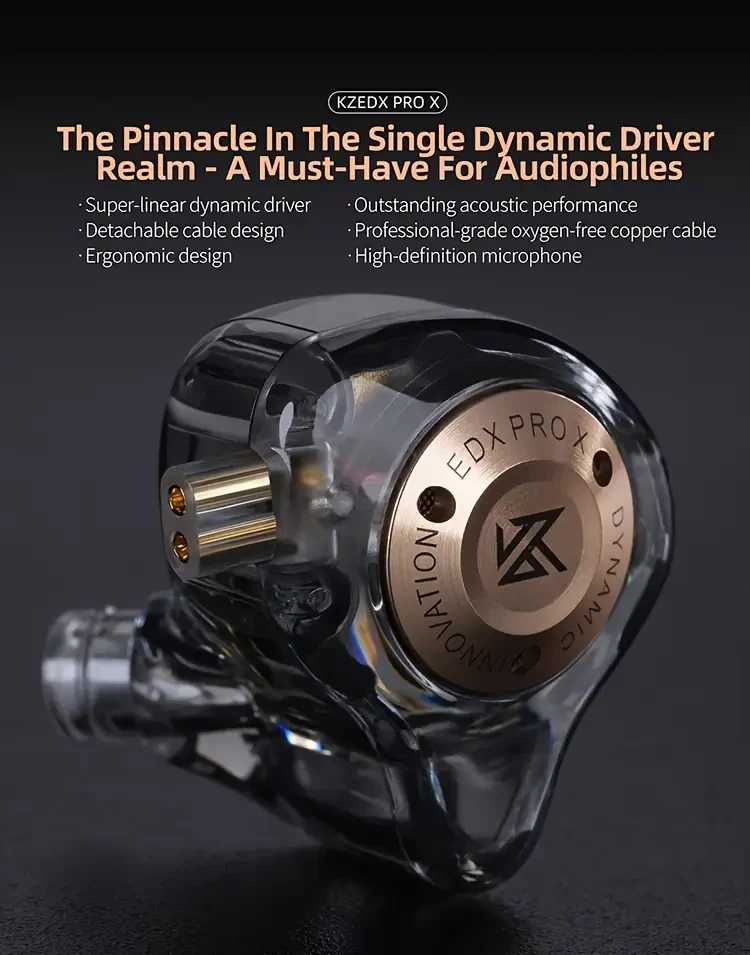 KZ EDX Pro X Wired In-Ear Monitor Headphones – Dual DD HiFi Stereo, Noise Cancelling Earbuds for Ultimate Sound Experience