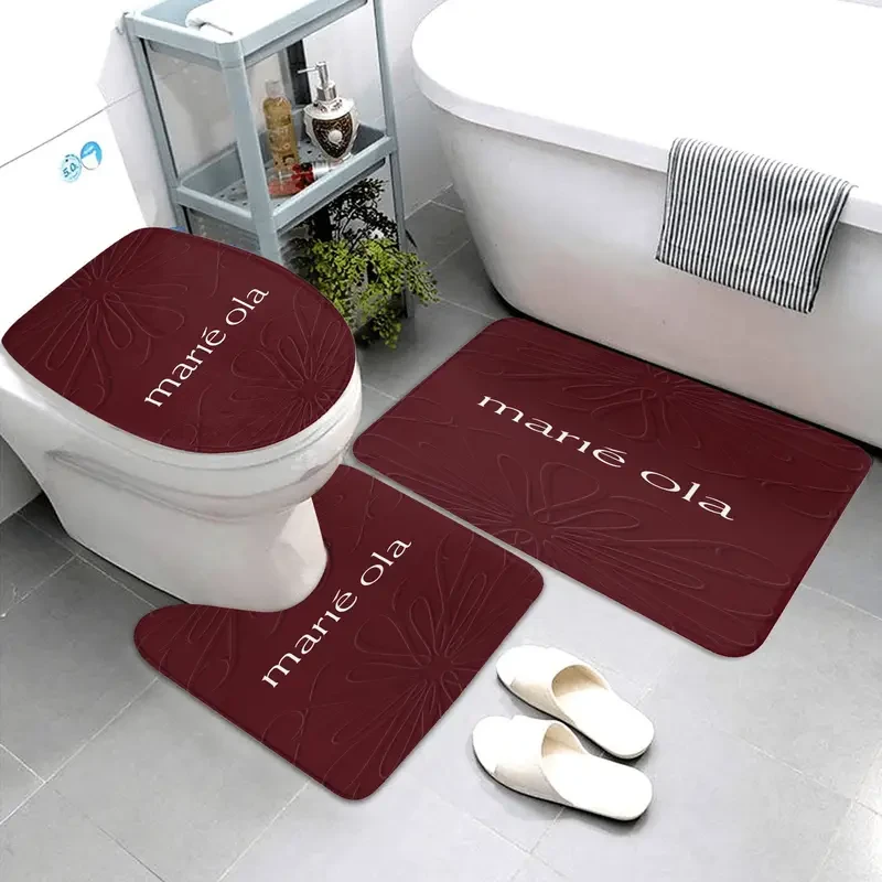 Marie Ola Themed Set – Three-Piece Bathroom Floor Mat Set – Absorbent and Comfortable Bathroom Mats