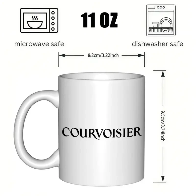 1pc Courvoisier Logo Ceramic Coffee Mug – Stylish French Design Tea/Coffee Cup for Office and Gifts