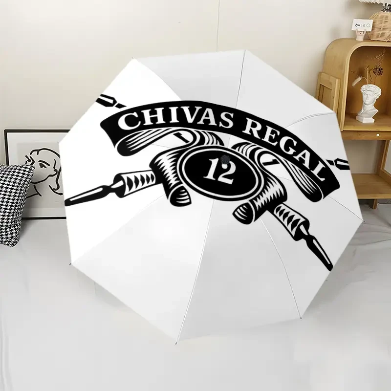 1pc Chivas Regal Logo Automatic Umbrella – Compact, Stylish, and Reliable Travel Umbrella