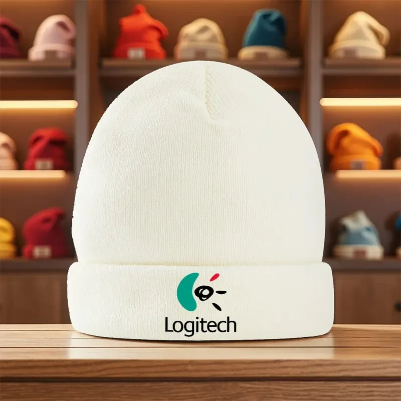 1pc Logitech Branded Beanie Hat – Official Winter Knit Cap for Men & Women