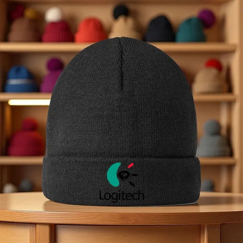 1pc Logitech Branded Beanie Hat – Official Winter Knit Cap for Men & Women