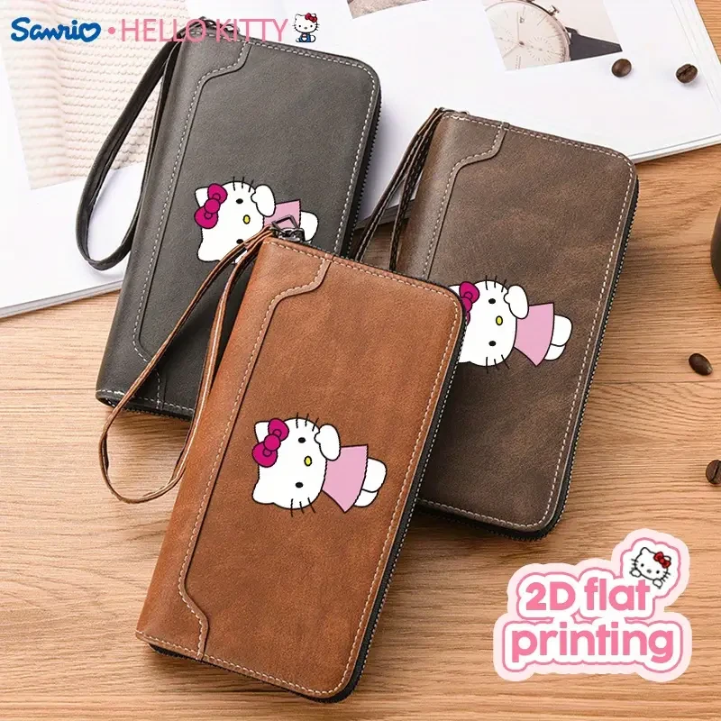 Sanrio Hello Kitty Men's Vintage Wallet – Retro, Professional Zipper Wallet with Credit Card Slots