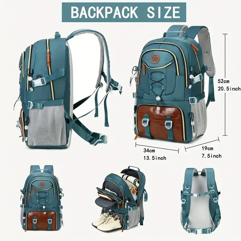 ENOSHI 40L Large Capacity Backpack – Heavy-Duty Travel, Hiking, and Camping Backpack with Laptop & Shoe Compartments