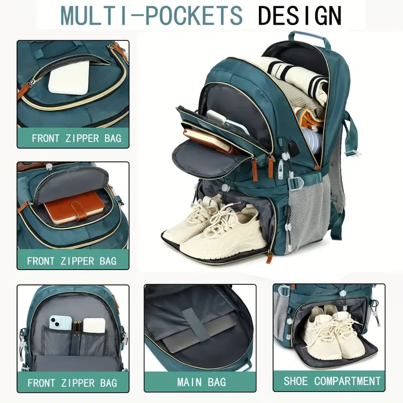 ENOSHI 40L Large Capacity Backpack – Heavy-Duty Travel, Hiking, and Camping Backpack with Laptop & Shoe Compartments