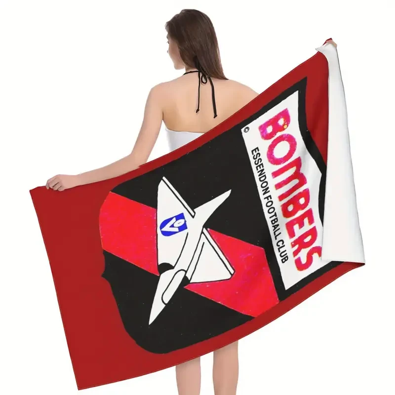 Essendon Bombers Design Beach Towel – Soft Microfiber Towel for Yoga, Travel, and Beach Use