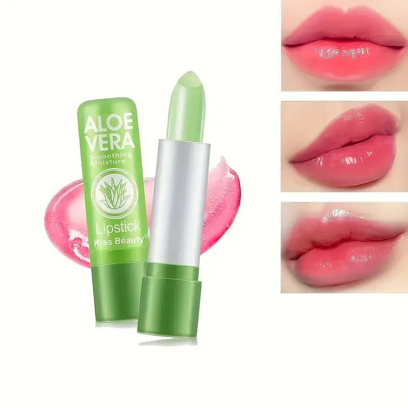 12pcs Aloe Vera Tinted Lip Balm – Replenishing Matte Finish with Thermochromic Jelly Lipstick for All Skin Types