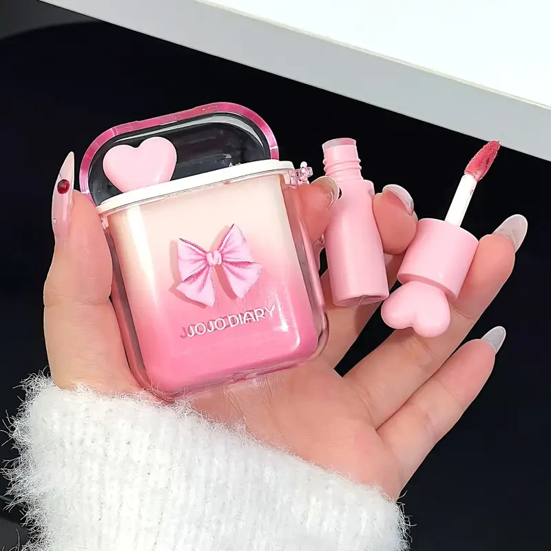 JOJO DIARY Sweetheart Lip Gloss Set – Mirror Gloss with Long-Lasting Color and Matte Finish