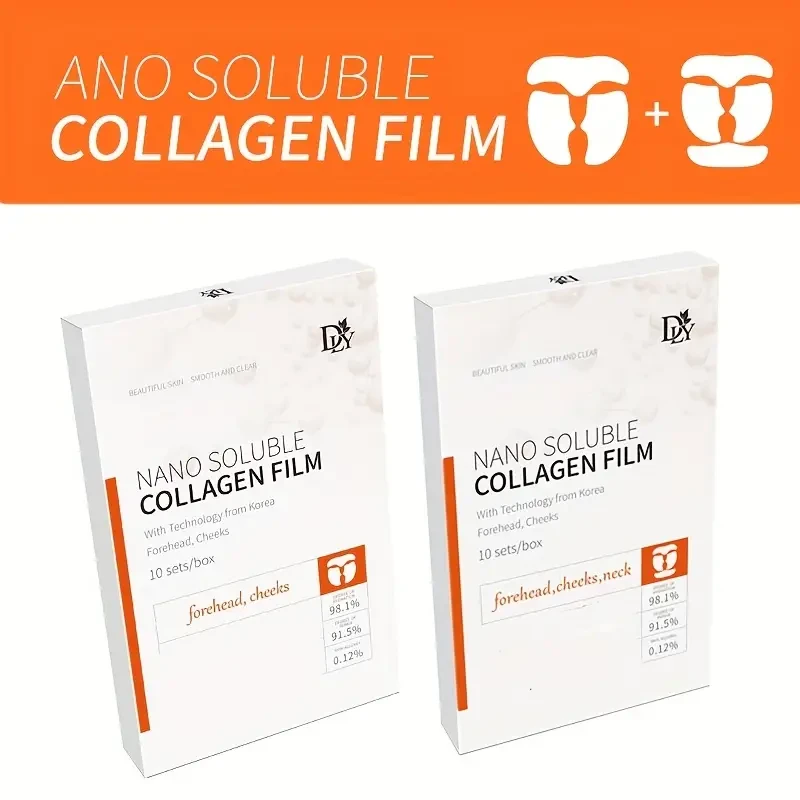 Soluble Collagen Film – Korean Tech Hypoallergenic Sheet for Forehead & Cheeks with Moisturizing Hydration