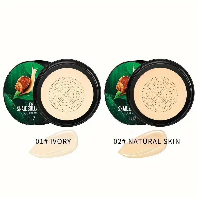 1pc Snail Collagen CC Cream – Long-Lasting, Waterproof Foundation with Moisturizing Effect for All Skin Types