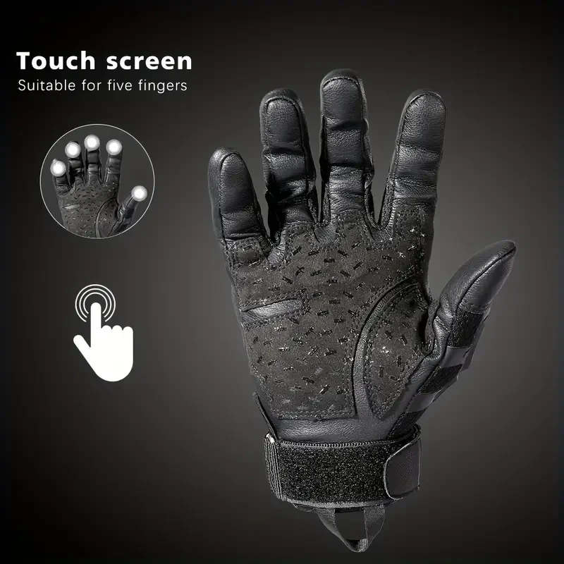 Meromibe Men's Touch Screen Rubber Gloves – Full Finger Gloves for Outdoor Sports and Halloween Costume