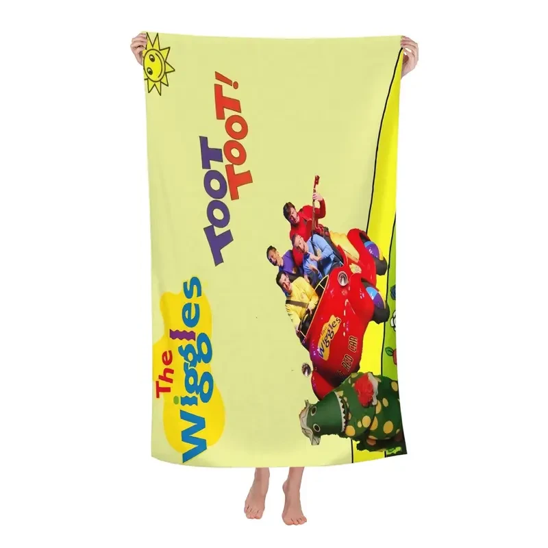 The Wiggles Official Character Beach Towel & Storage Bag – 2-in-1 Foldable Design for Swimming, Travel, and Outdoor Fun