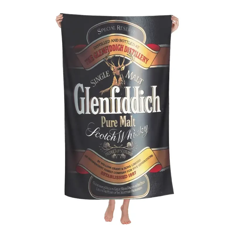 Glenfiddich-Branded Microfiber Quick-Dry Towel – Luxury Accessory for Swimming, Travel, and Beach Days