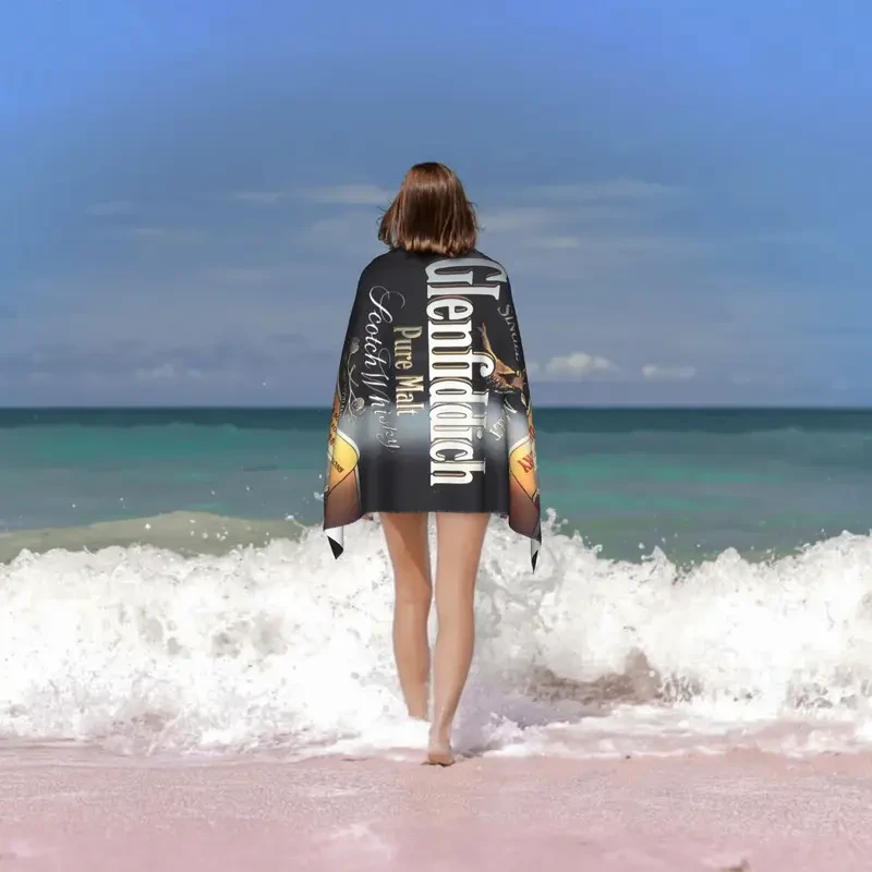Glenfiddich-Branded Microfiber Quick-Dry Towel – Luxury Accessory for Swimming, Travel, and Beach Days