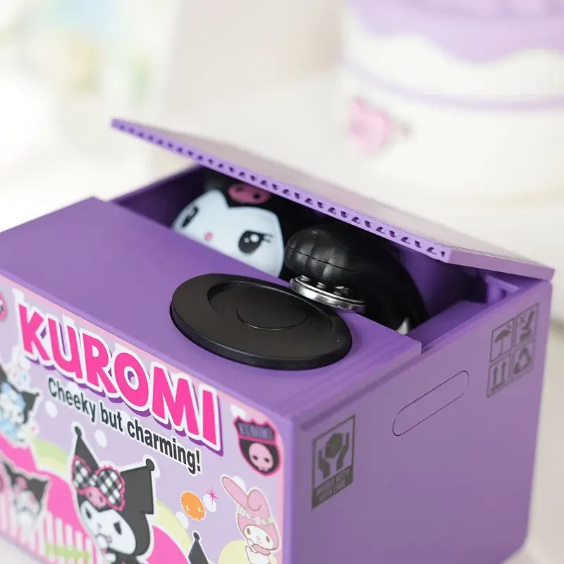 Sanrio Hello Kitty & Kuromi Cute Cat Bank Coin Storage – Creative Money-Stealing Design for Office, Desk, and Home