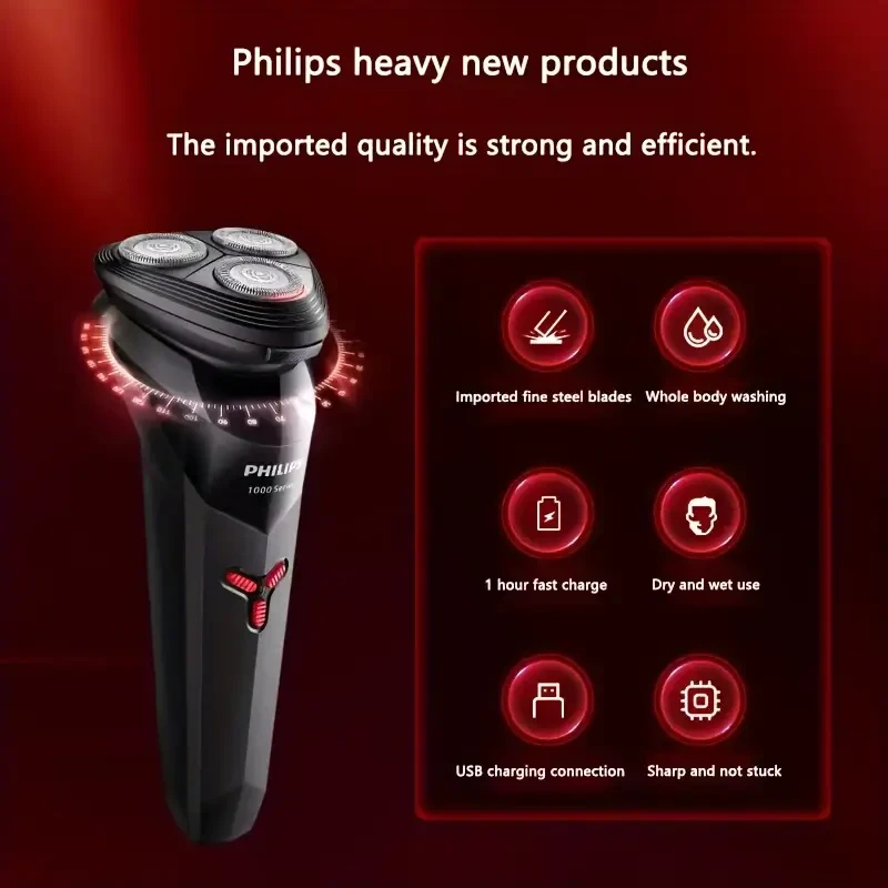 Philips Shaver Series 1000 Electric Hair Remover S1113 – PowerCut Blade with ContourFlex Razor Head for Smooth, Professional Shaving