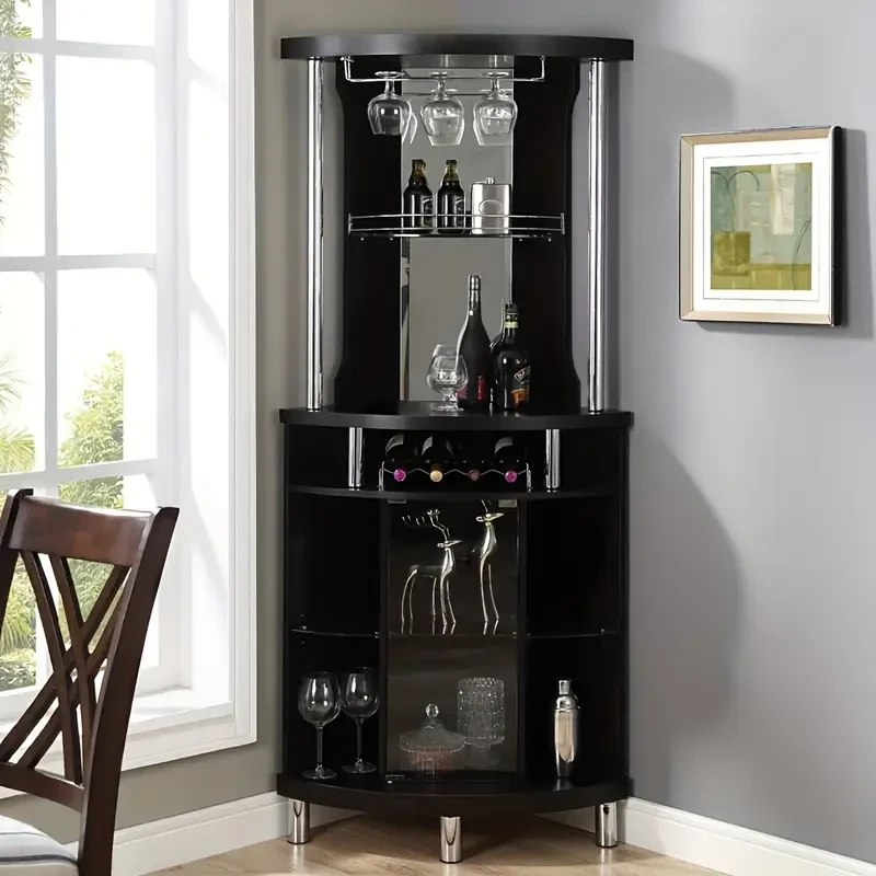 Corner Wine Cabinet – Elegant Storage for Wine, Glassware, and Bar Essentials