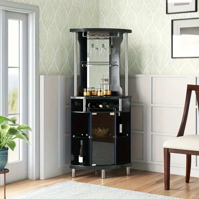 Corner Wine Cabinet – Elegant Storage for Wine, Glassware, and Bar Essentials