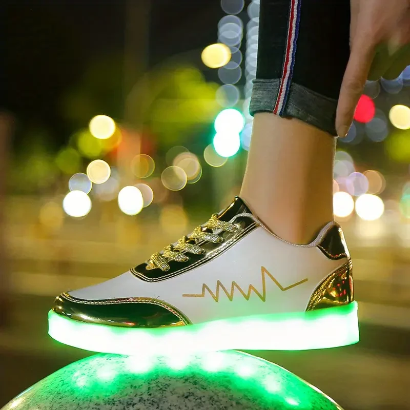 Colorful Glowing Charging Shoes for Men & Women – Luminous Ghost Step Dance Shoes for Street Dance and Casual Wear