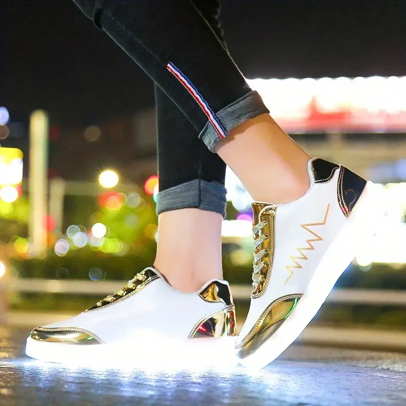 Colorful Glowing Charging Shoes for Men & Women – Luminous Ghost Step Dance Shoes for Street Dance and Casual Wear