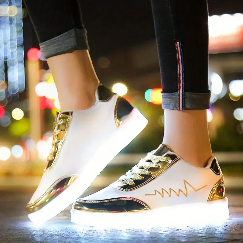 Colorful Glowing Charging Shoes for Men & Women – Luminous Ghost Step Dance Shoes for Street Dance and Casual Wear