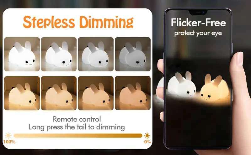 Jade Rabbit Silicone Night Light – Creative and Colorful LED Lighting for Every Room