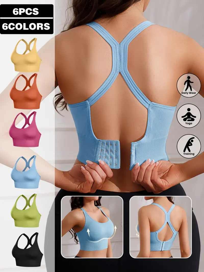 6-Pack Women's Sports Bras – Ultimate Comfort and Support for Active Lifestyles