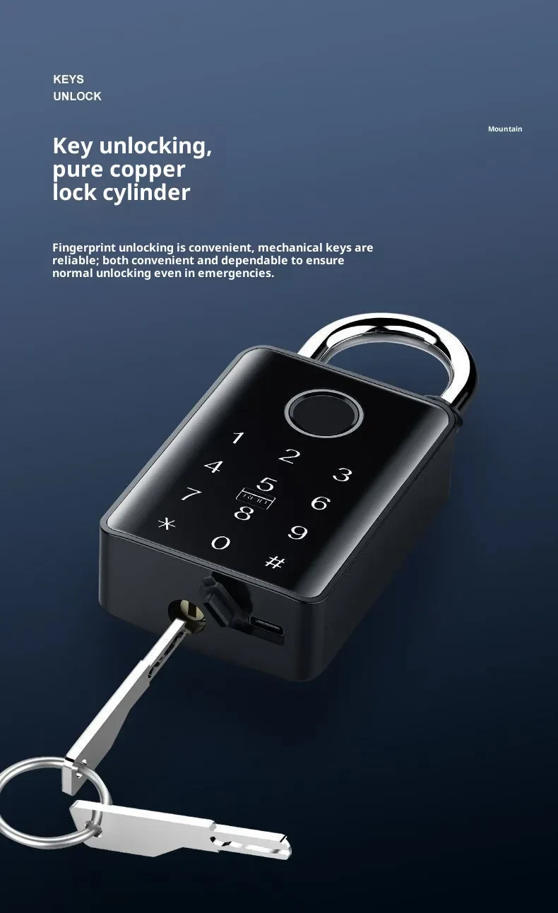 Control Fingerprint Large Padlock Warehouse Courtyard Box Truck