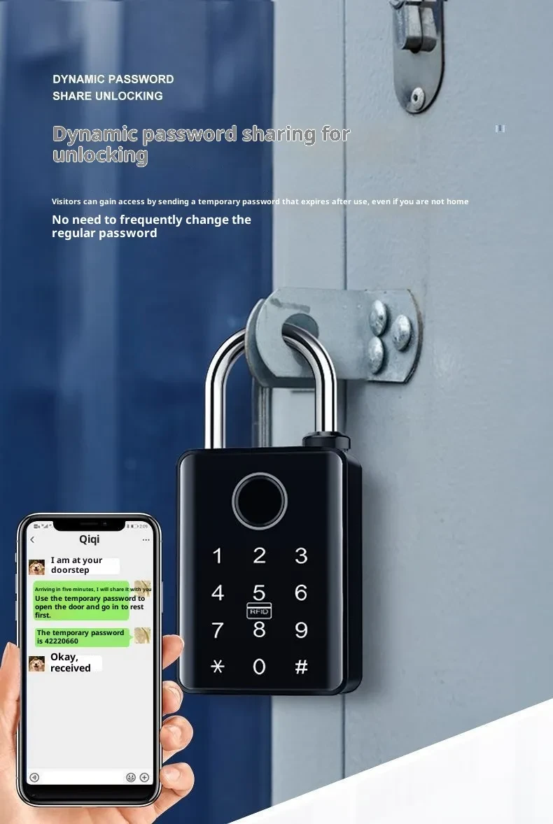 Control Fingerprint Large Padlock Warehouse Courtyard Box Truck