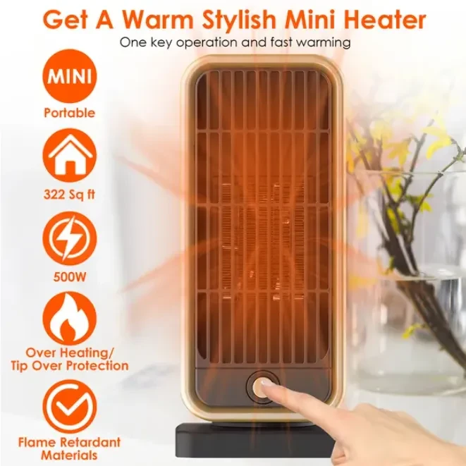 500W Portable Electric Heater