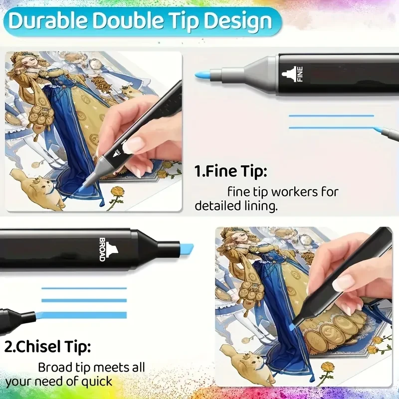 Alcohol Markers 120 Healthy Bright Professional Multi Colour Pens All Children Fold Color Naturally Colour Markers Oil-Based Scientific Purity Permanent Marker Pen