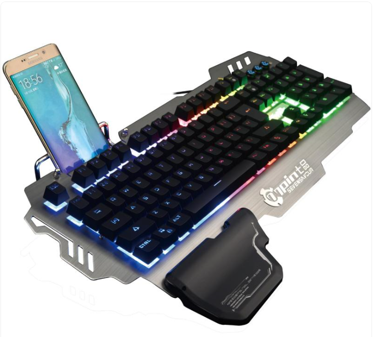 Super cool metal keyboard wire mixed light mechanical game keyboard
