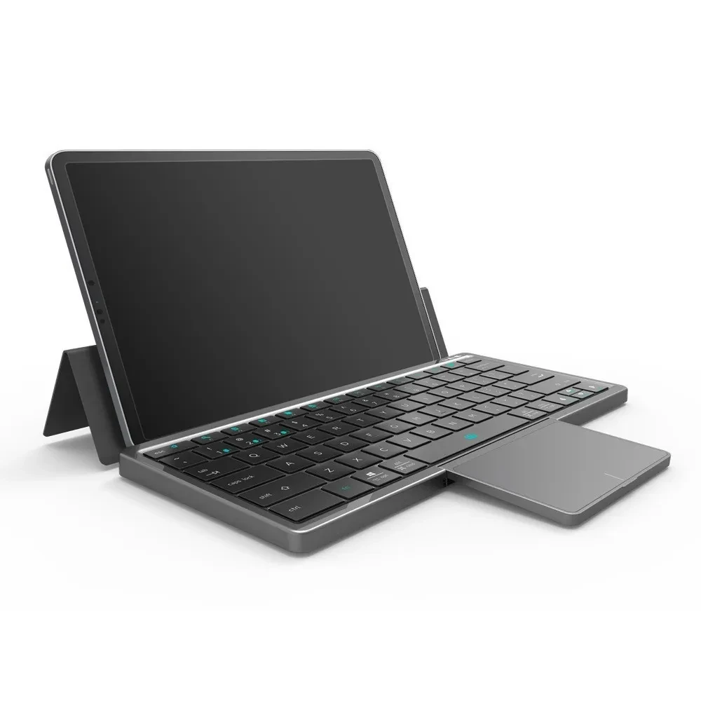 Three-in-one Wireless Bluetooth Touch Pad Wireless Keyboard Leather Sheath Stand Ipad Mobile Phone Universal