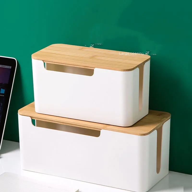 Wire Data Cable Storage Box Power Strip Charger Socket Power Strip Cable Organizer Desktop Finishing Artifact