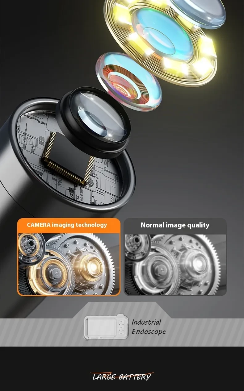 43-inch IPS Screen 1080p High-definition Industrial Endoscope 8m Handheld Camera