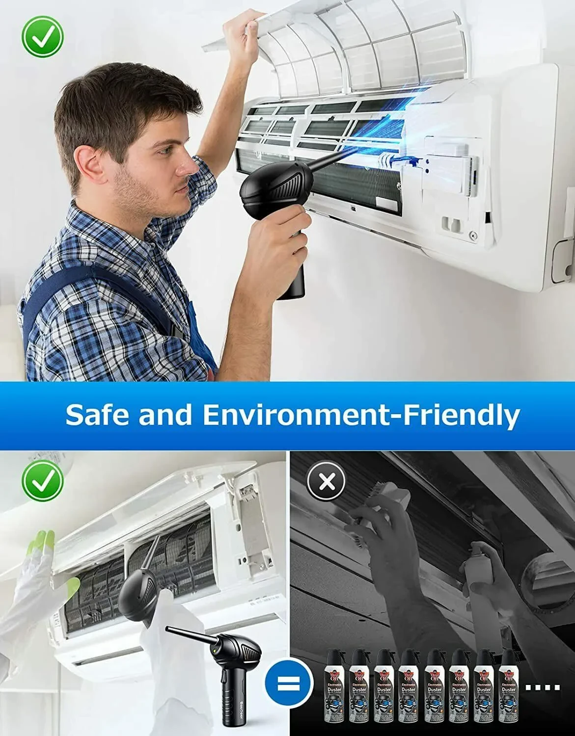 Rechargeable Air Duster Electric Cleaner Cleaning Blower For Car-PC-Keyboard-Pet