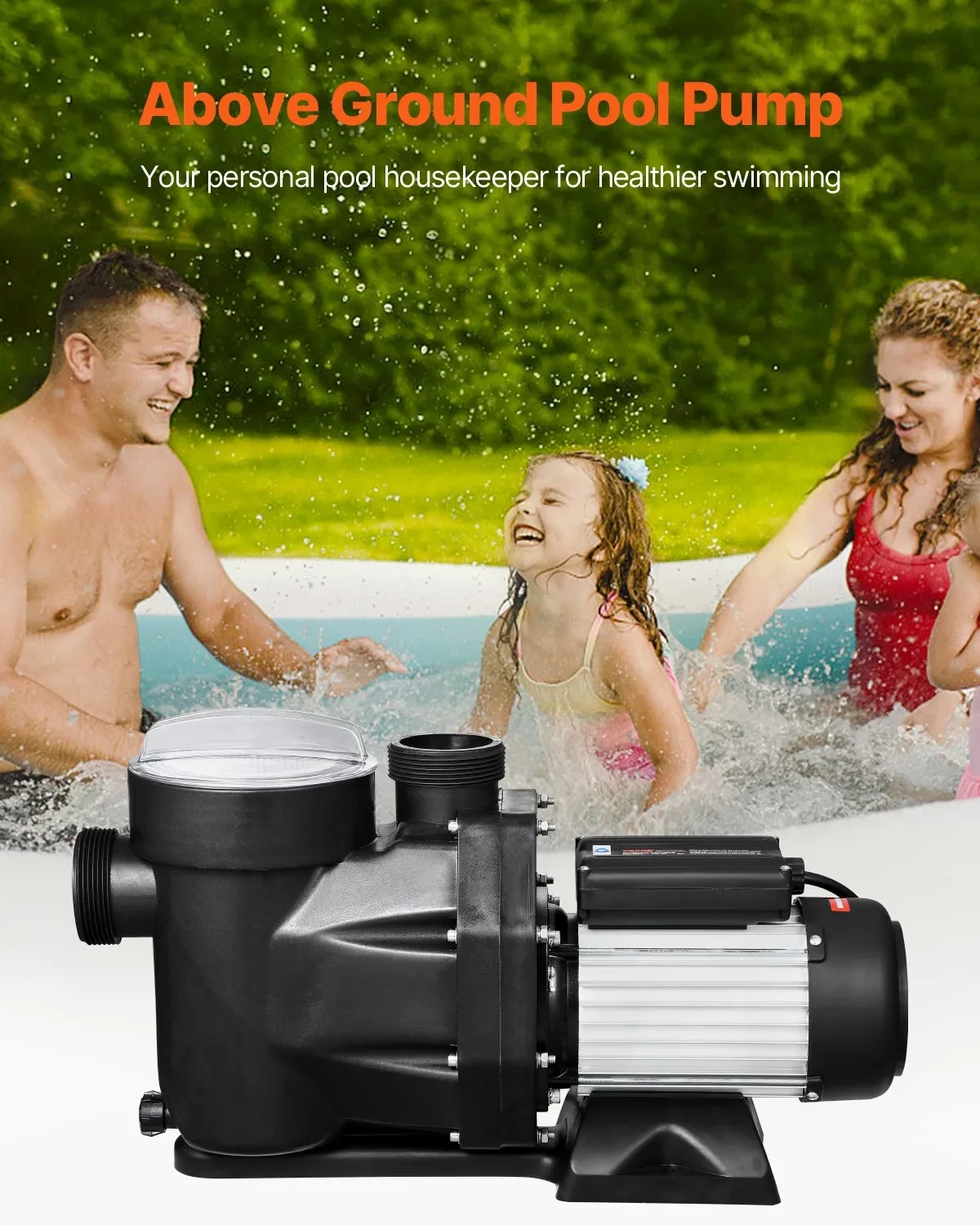 2.5HP Above Ground Swimming PoolPump Single Speed 148 GPM 3450 RPM 220V