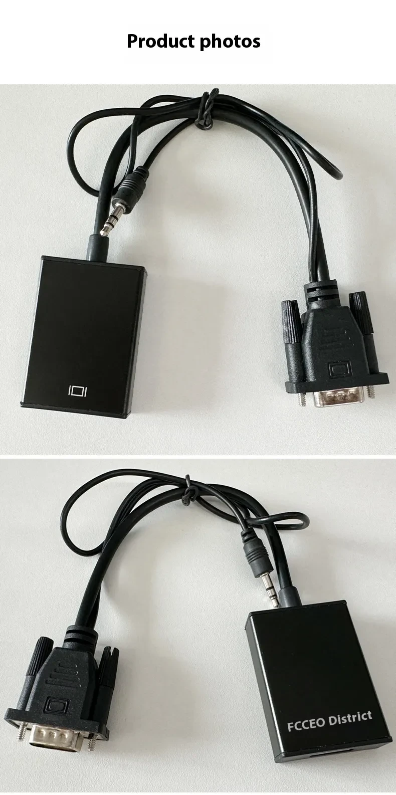 VGA To HDMI Adapter Cable With Audio Power Supply 1080p Plug And Play